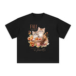 Fall Flowers & Cats Graphic Tee-INNBLAC Fashion Apparel