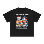 Cats Make Me Happy Graphic Tee-INNBLAC Fashion Apparel