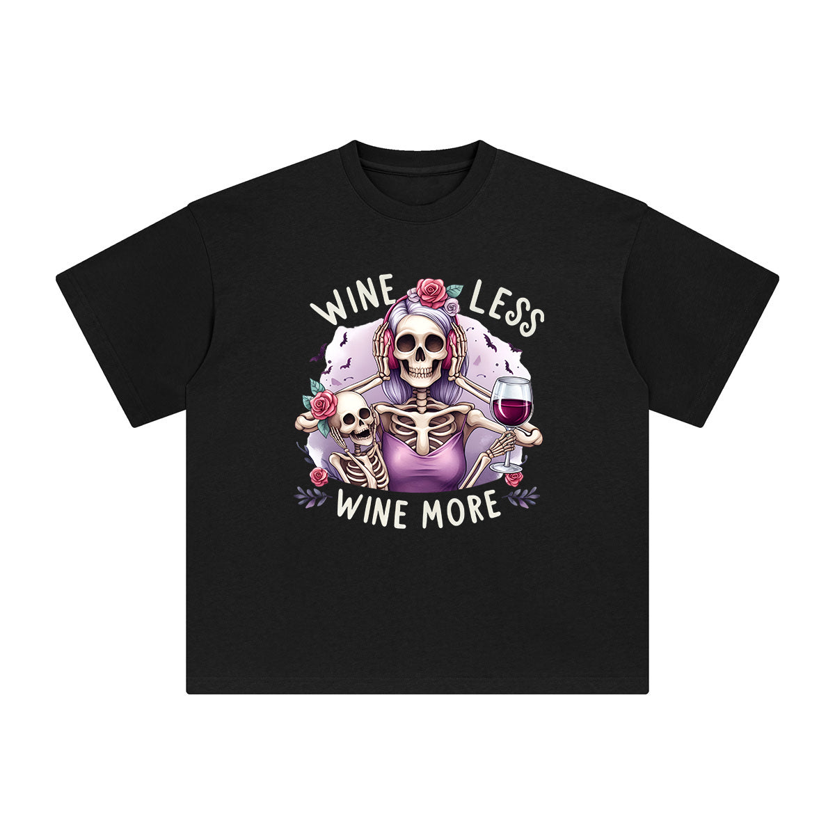 Wine Less Wine More Graphic Tee-INNBLAC Fashion Apparel