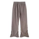 Vintage Washed Ruched Flared Casual Pants