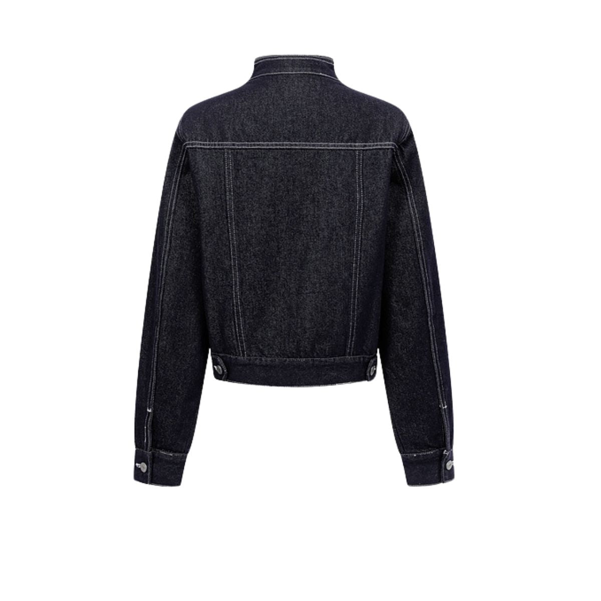 Unisex Textured Silhouette Slim Fit Workwear Denim Jacket