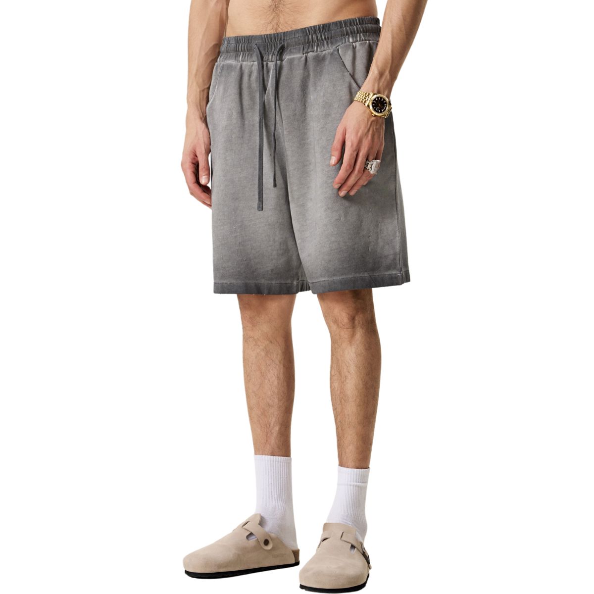 Pantalones cortos desgastados con lavado intenso