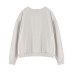 Loose Crew Neck Raw Edge Washed Sweatshirt