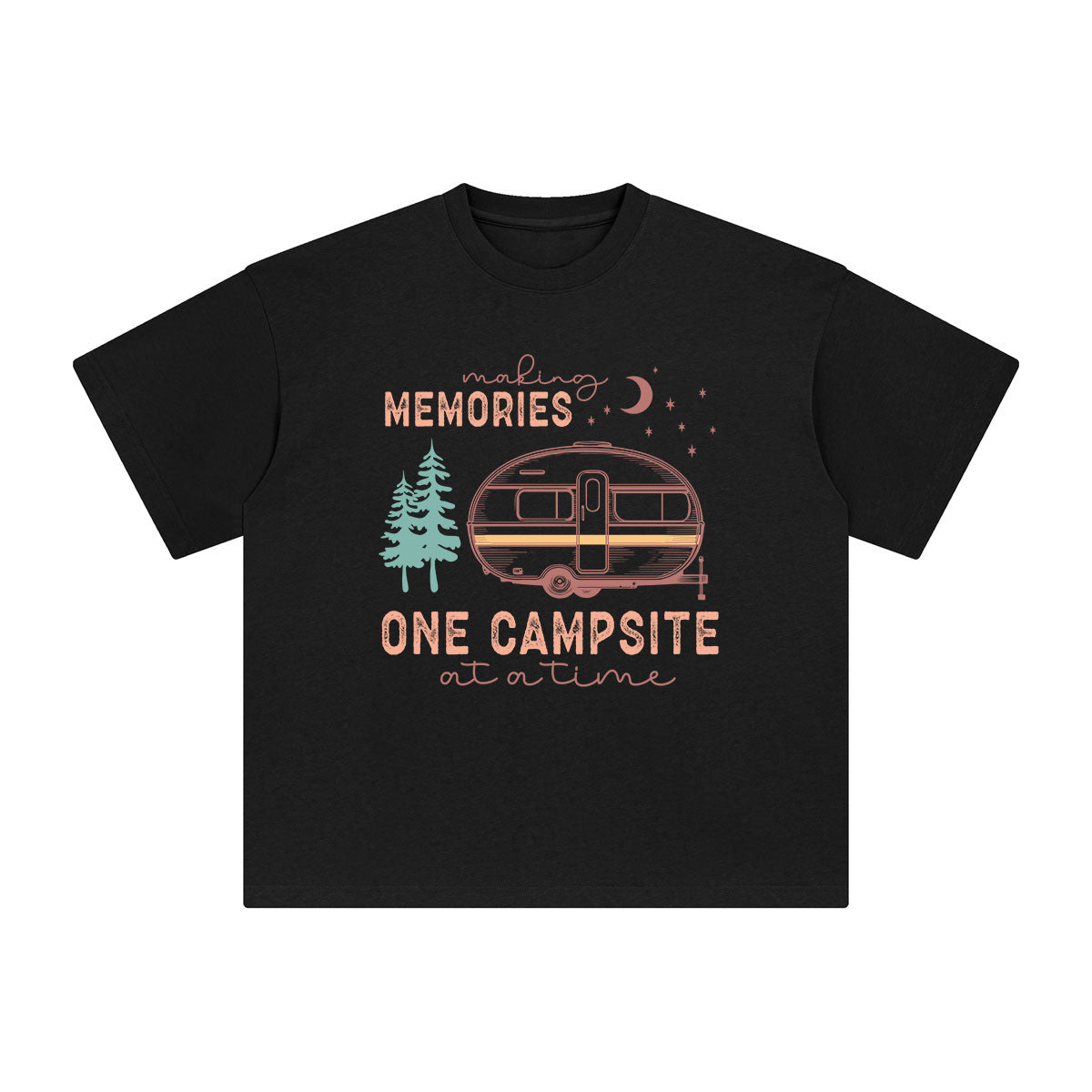 Camping Night Graphic Tee-INNBLAC Fashion Apparel