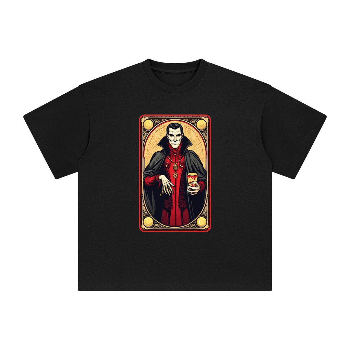 Dracula Tarot Card Graphic Tee-INNBLAC Fashion Apparel