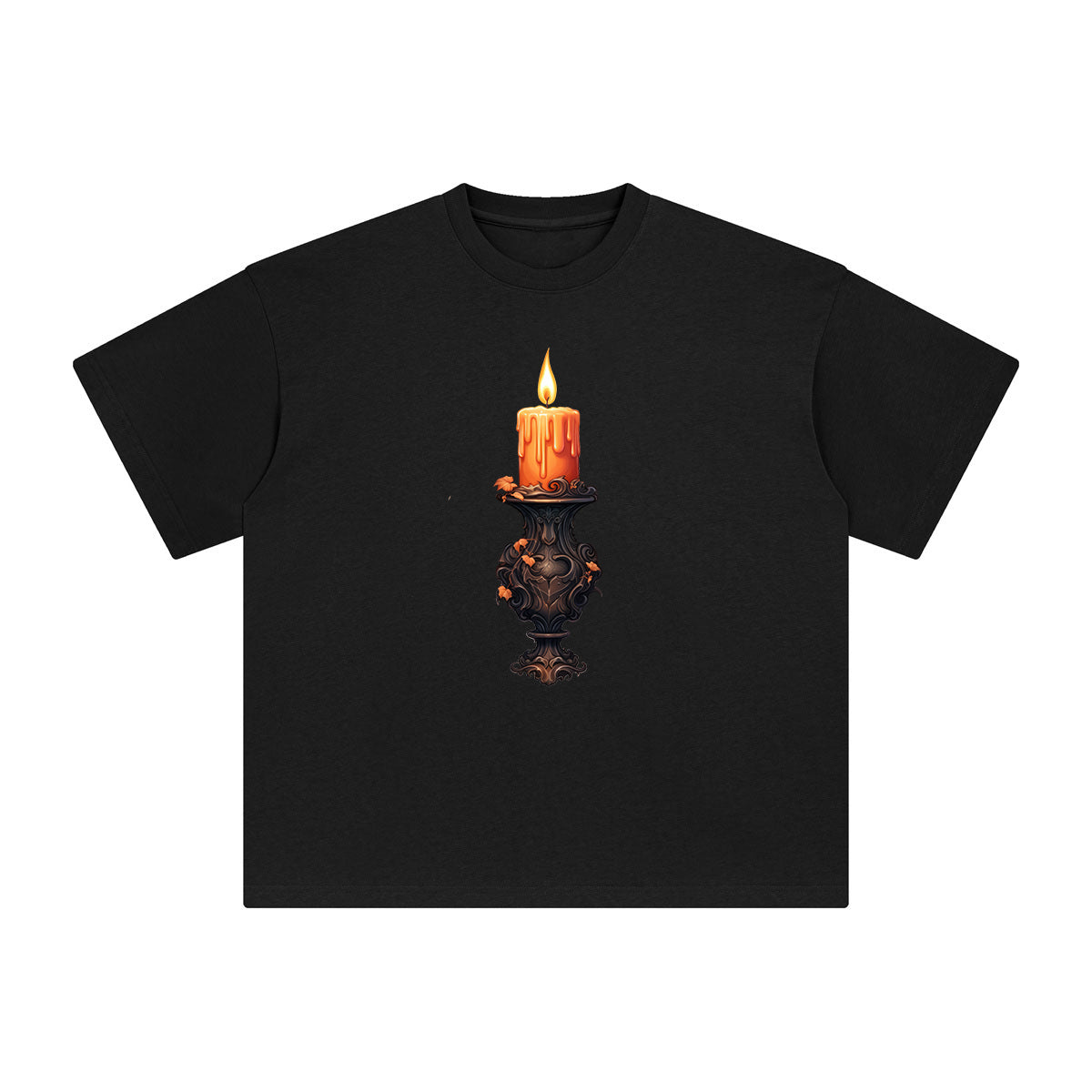 Halloween Candle Graphic Tee-INNBLAC Fashion Apparel