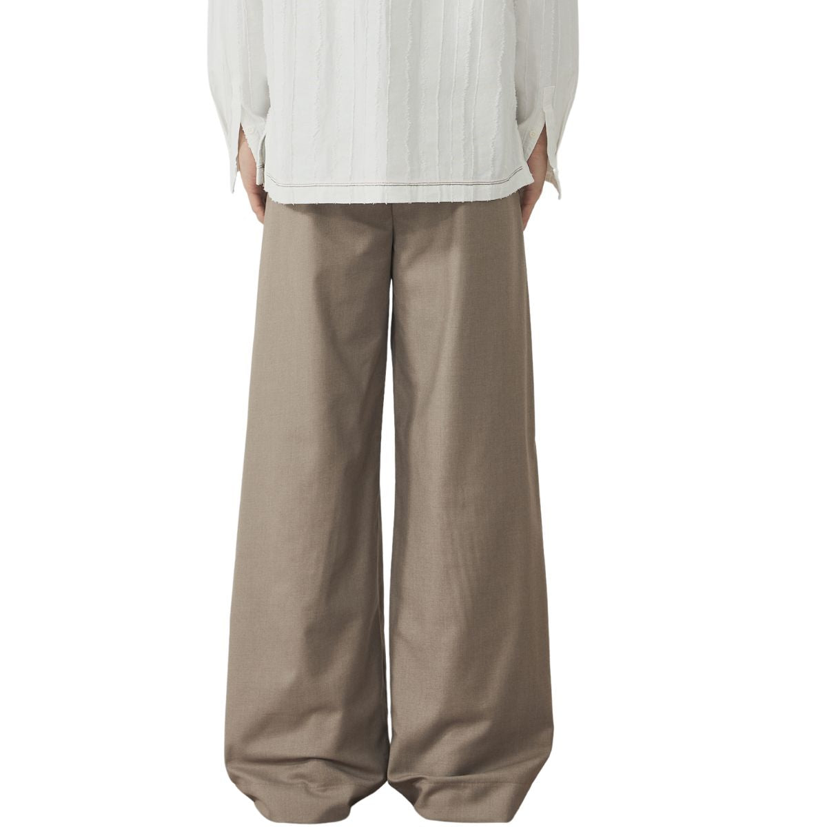 Wide Leg Single Pleat Trousers