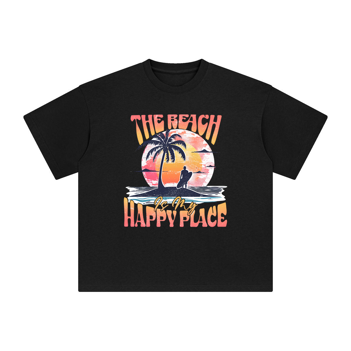 The Beach ls My Happy Place Graphic Tee-INNBLAC Fashion Apparel