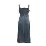 Women's Strappy Denim Midi Dress