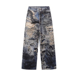 Unisex Streetwear Printed Baggy Jeans
