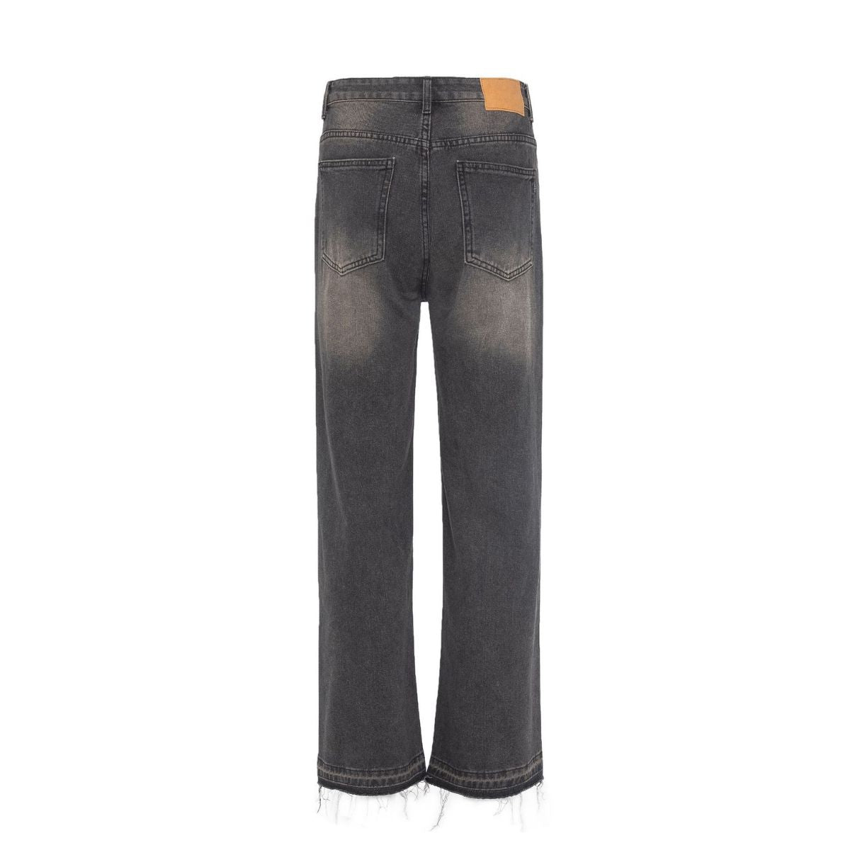 Vintage Washed Black Straight Leg Jeans