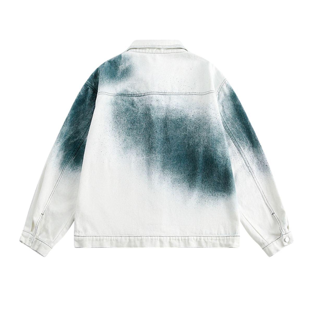 Hipster-style Tie-dye Vintage Loose Gradient-color Denim Jacket