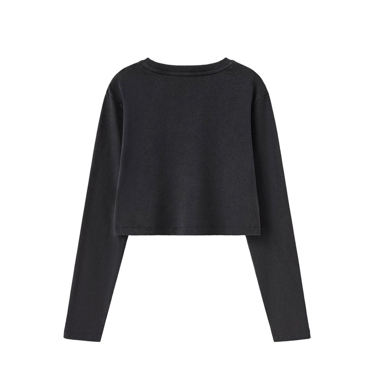 Washed Distressed Kanjha‑Su Seam‑Spliced Crew Neck Sweatshirt