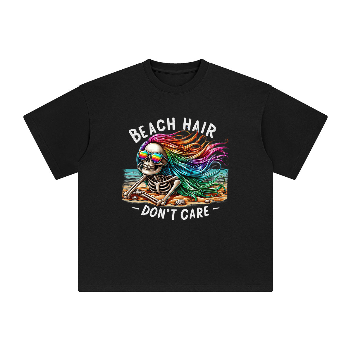 Sunbathing Skeleton Graphic Tee-INNBLAC Fashion Apparel
