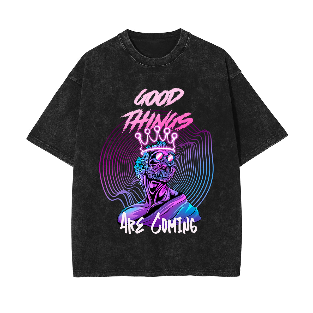 Good Things Graphic Washed Tee-INNBLAC Fashion Apparel