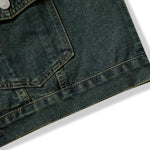 V-Neck Utility Denim Cargo Vest