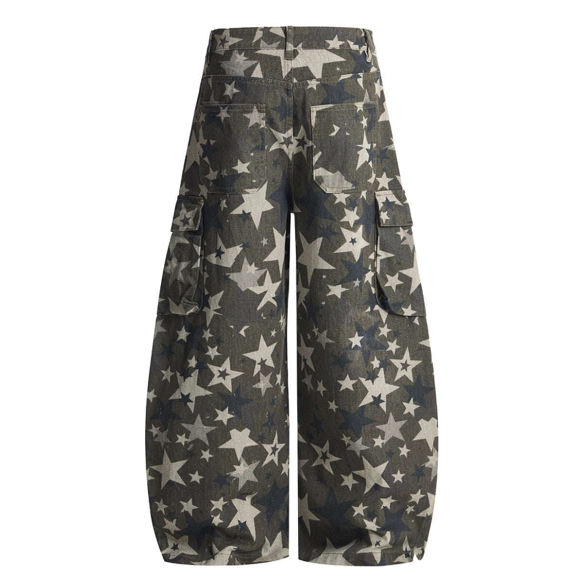 Star Print Oversized Cargo Pants