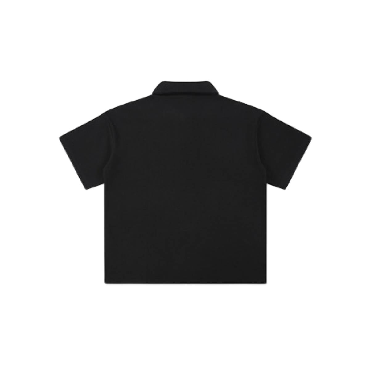Waffle Knit Lapel Polo T Shirt