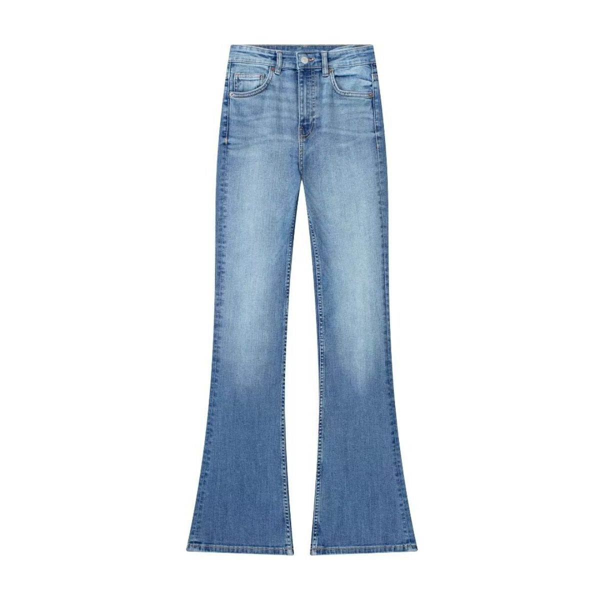 Risen Women's Mid-Rise Washed Flare Jeans
