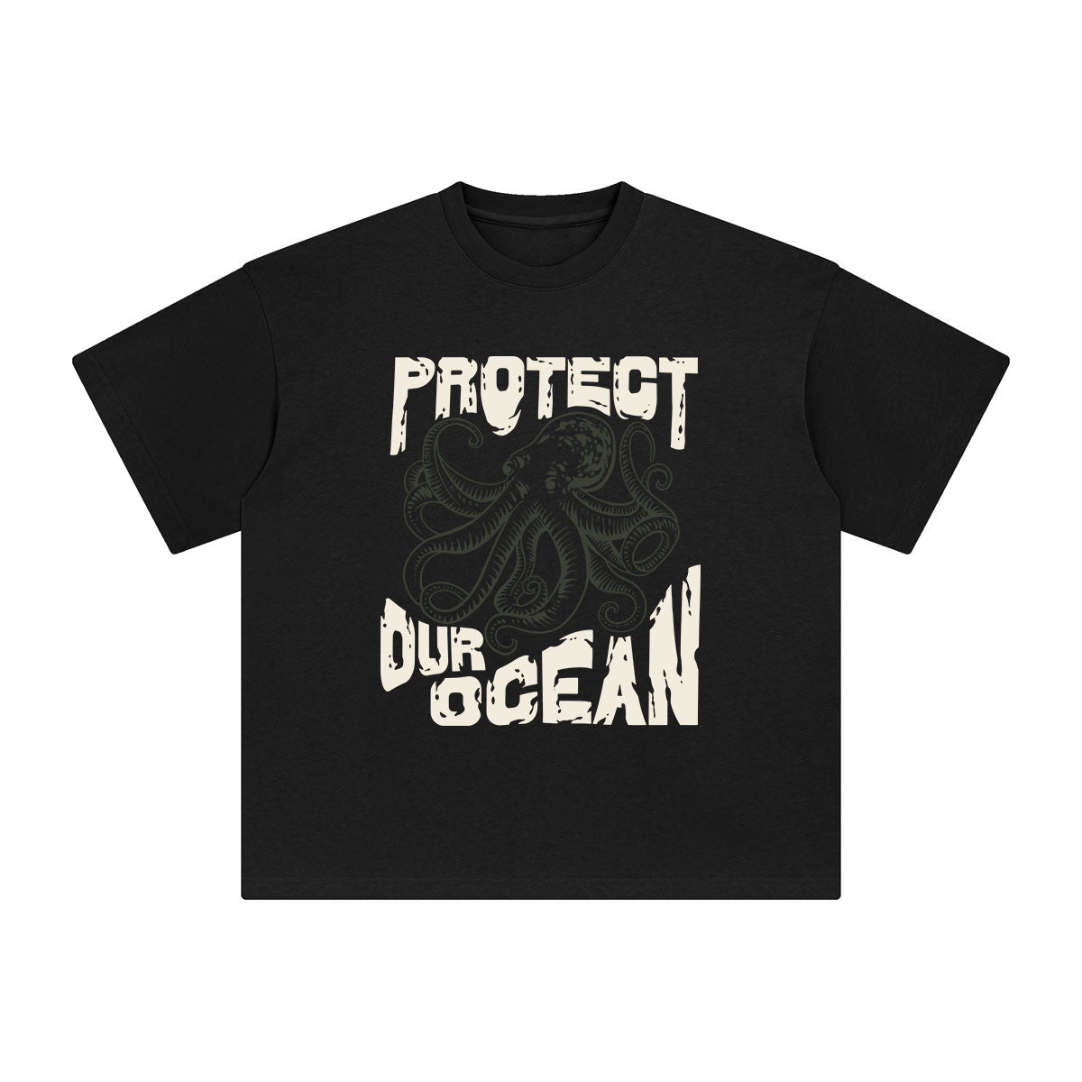 Protect Our Ocean Octopus Graphic Tee-INNBLAC Fashion Apparel