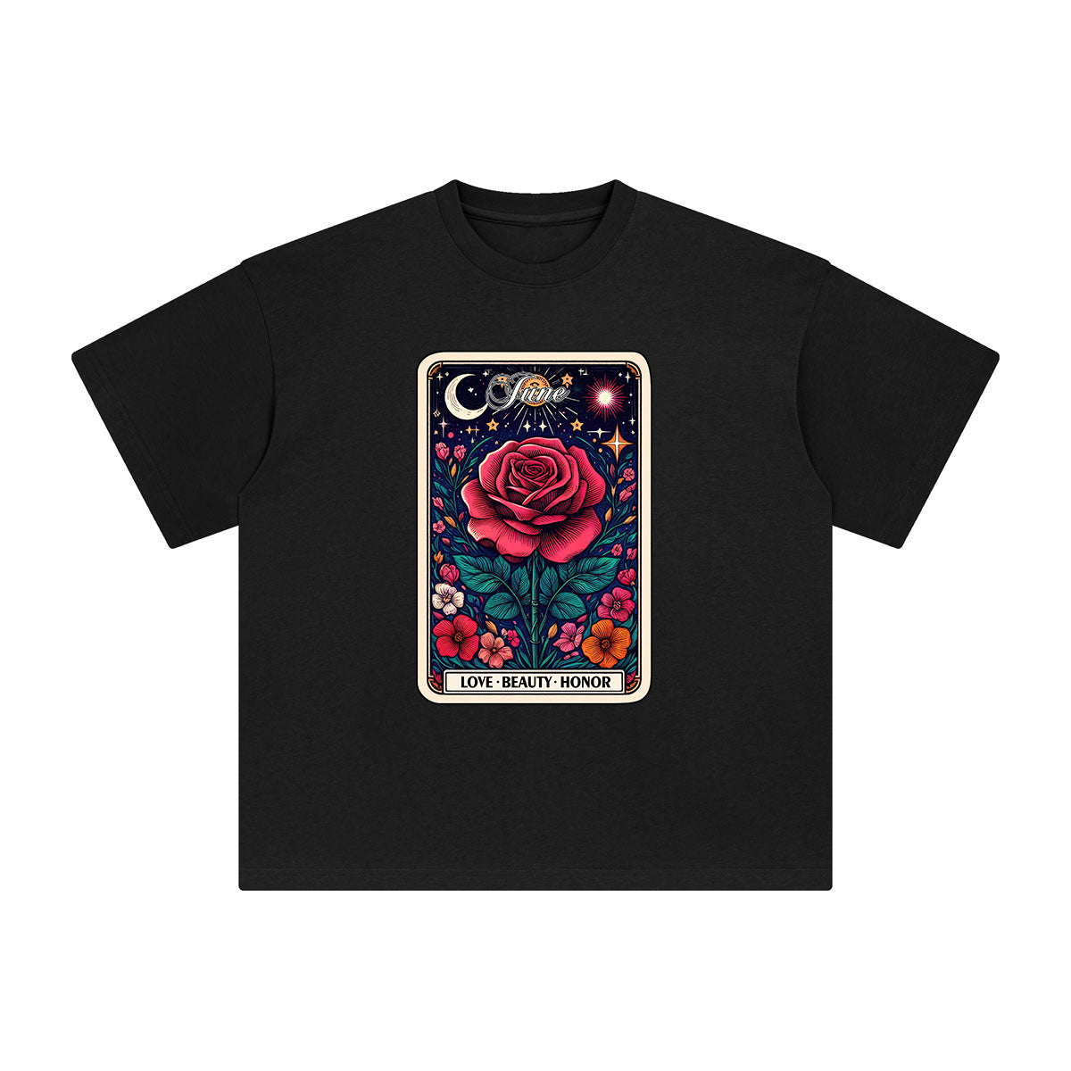 June Rose Card Graphic Tee-INNBLAC Fashion Apparel