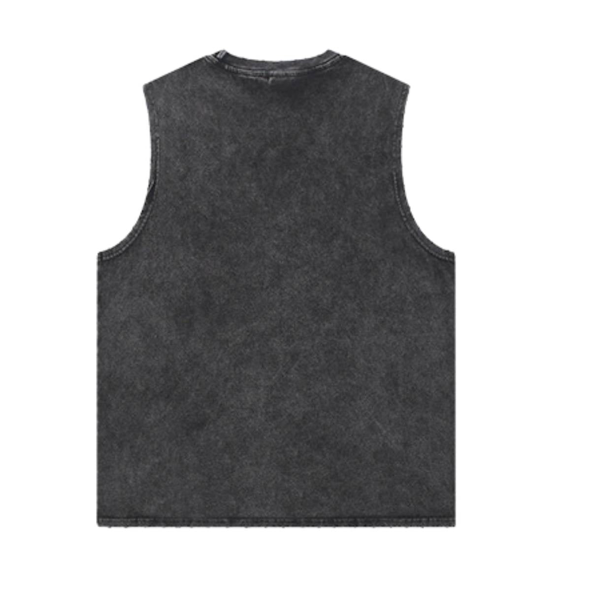 Camiseta sin mangas descolorida de 8 oz