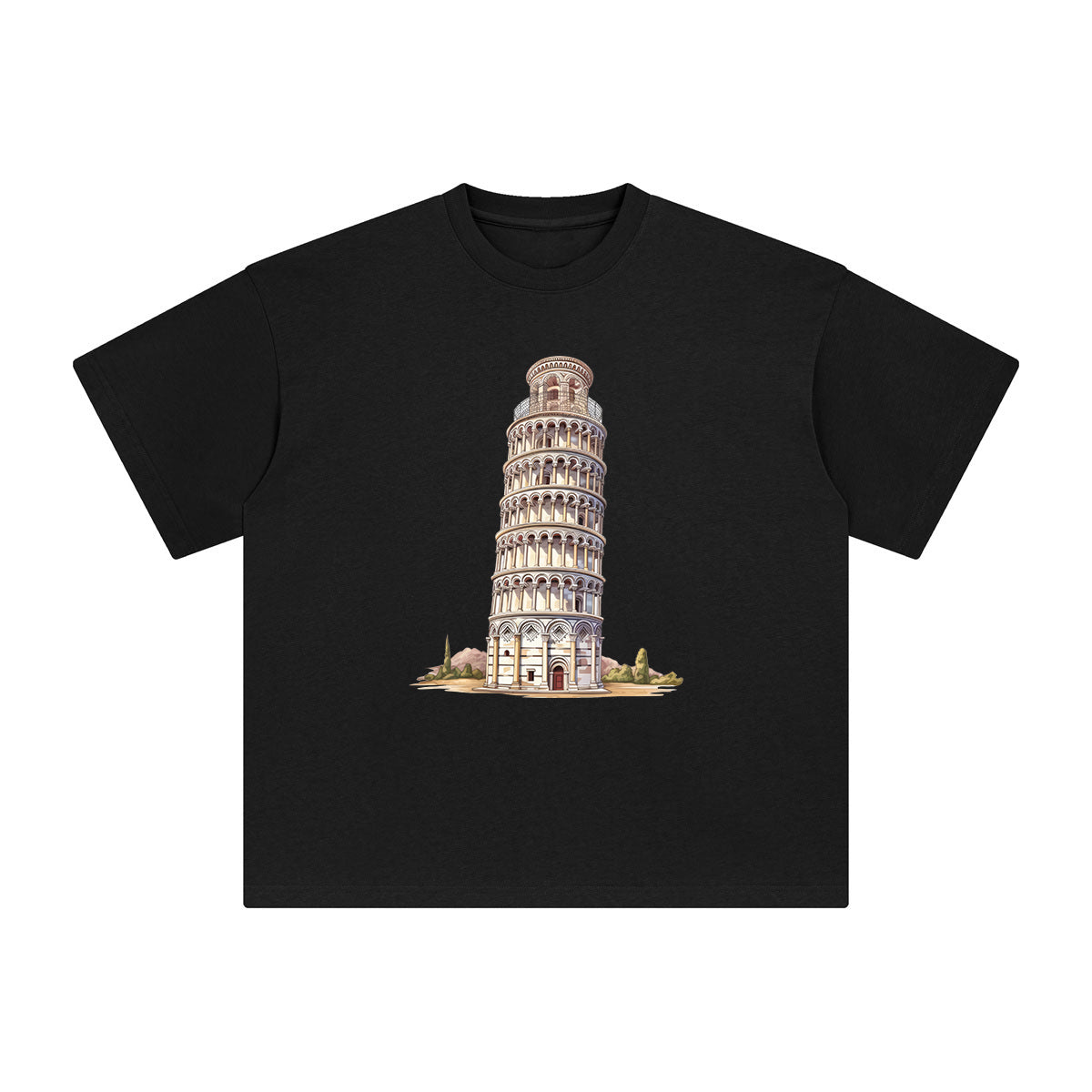 Leaning Tower of Pisa Graphic Tee-INNBLAC Fashion Apparel