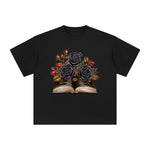 Halloween Book & Black Rose Graphic Tee-INNBLAC Fashion Apparel