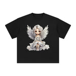 Silver Christmas Angel Graphic Tee-INNBLAC Fashion Apparel