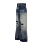 Vintage Washed Distressed Flare Jeans
