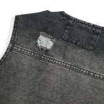 Vintage Wash Denim Ripped Vest