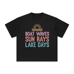 Boats Waves Sun Rays Lake Days Graphic Tee-INNBLAC Fashion Apparel