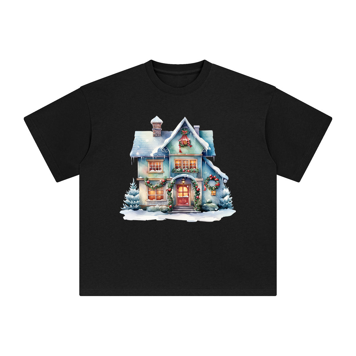 Christmas House Graphic Tee-INNBLAC Fashion Apparel