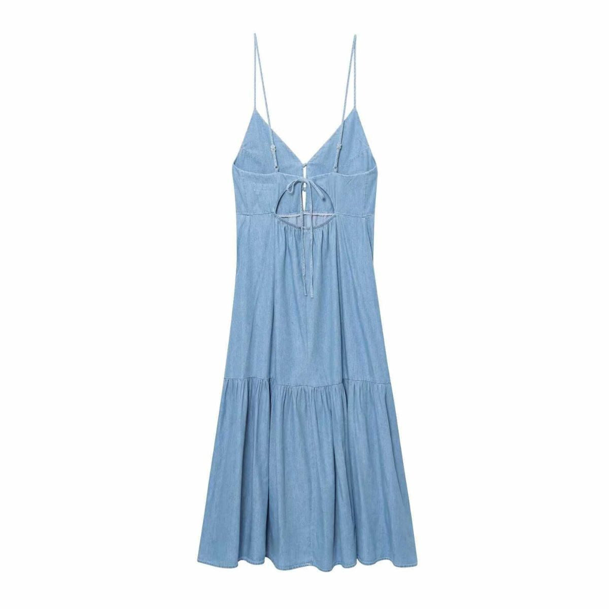 Falda vaquera con bordado de perlas y lavado vintage