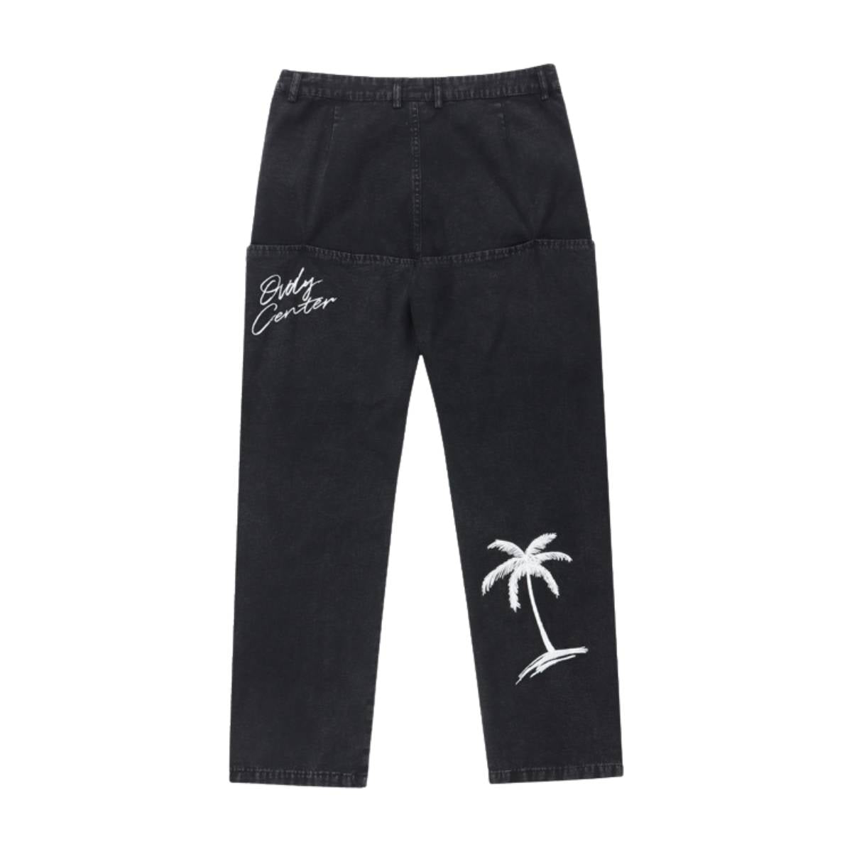 Solid Embroidered Relaxed Straight Leg Jeans