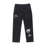 Solid Embroidered Relaxed Straight Leg Jeans