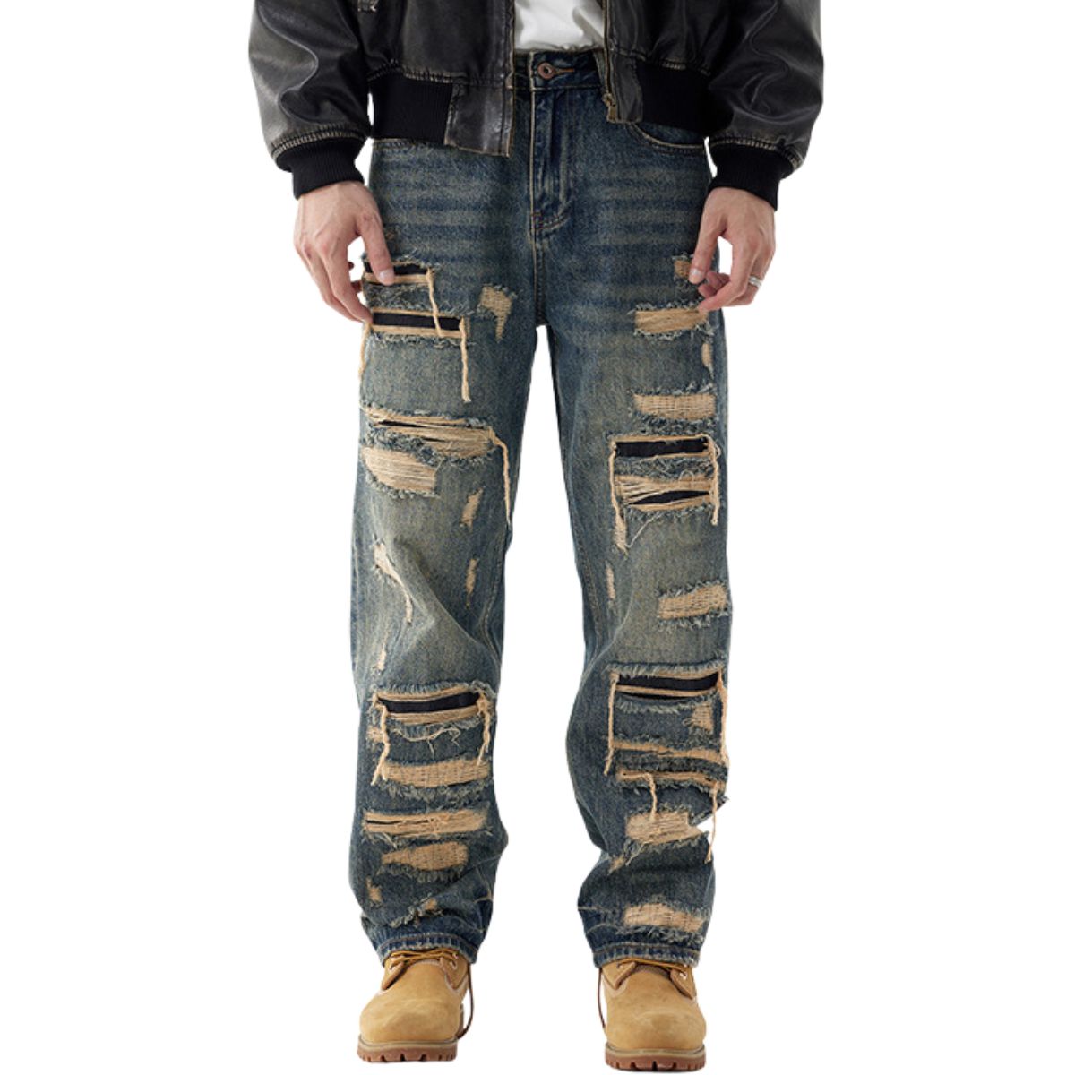 Smoke Rise Vintage Loose Fit Ripped Jeans