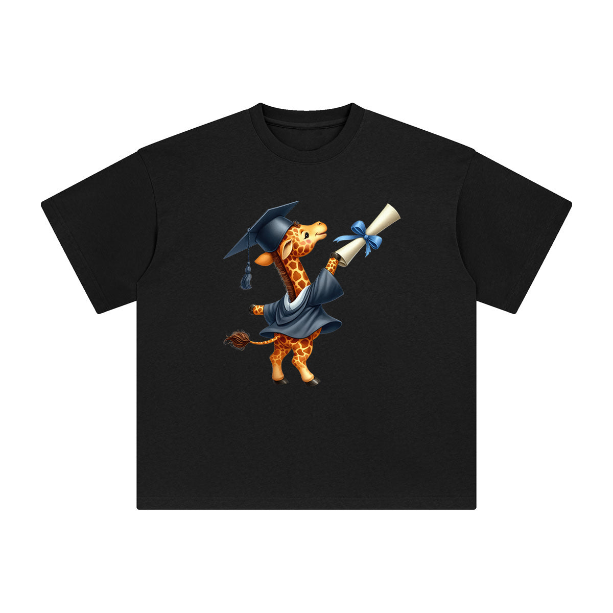 Graduation Giraffe Graphic Tee-INNBLAC Fashion Apparel