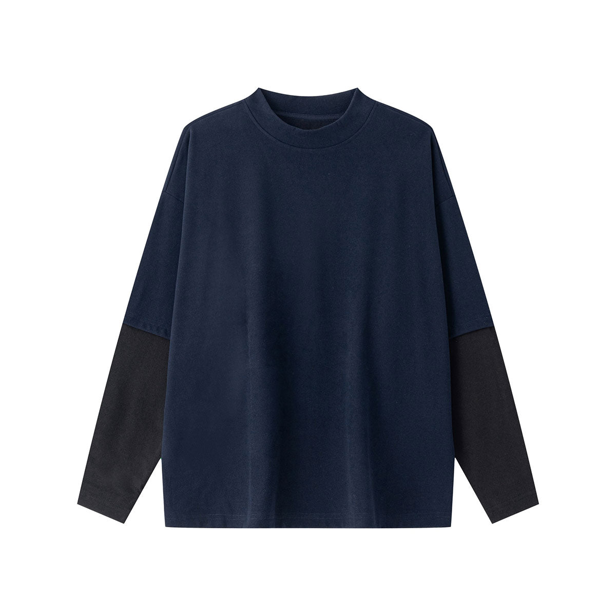 Velour Mock Layered Raglan Sleeve Top