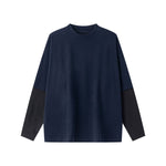 Velour Mock Layered Raglan Sleeve Top