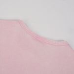 Camiseta holgada de cuello redondo y descolorida para mujer de 7 oz