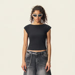Solid Slim Fit Cropped Hot Girl Tee