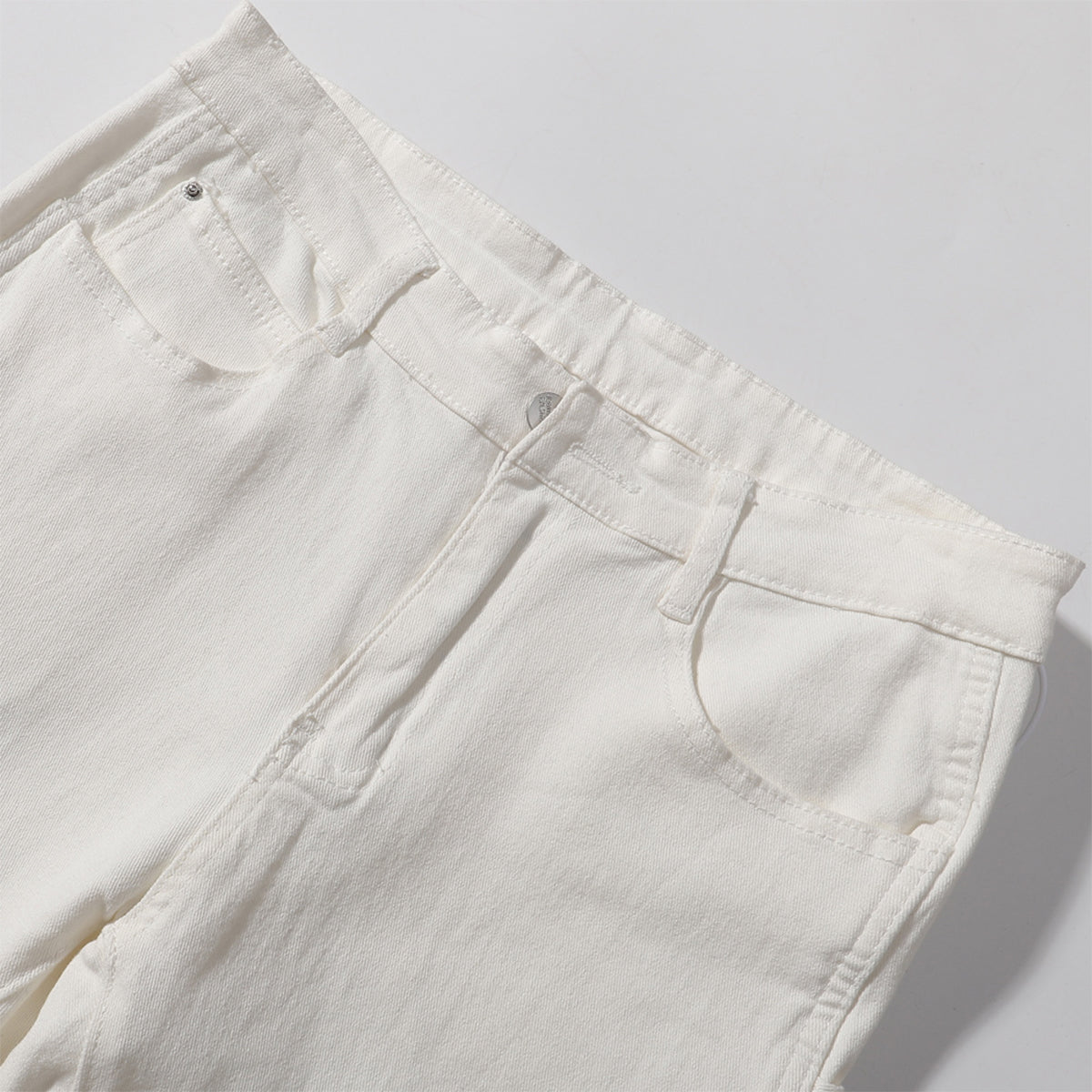 Snap Detail Slight Flared Hem Cargo Pants