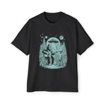 Bigfoot Play Guitar With Alien Graphic Tee-INNBLAC Fashion Apparel