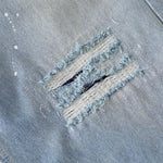 Light Blue Ripped Wide-Leg Jeans