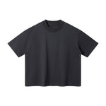Oversized Color-Block Ribbed Collar Comfortable Tee