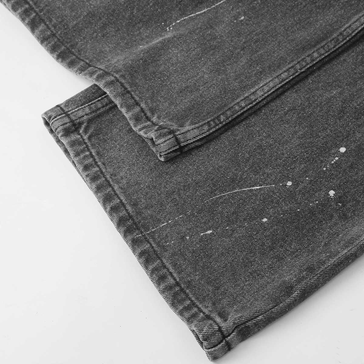 Loose Fit Gray Paint-Splatter Jeans