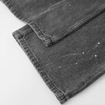 Loose Fit Gray Paint-Splatter Jeans