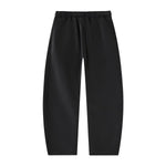Vintage Washed Fleece‑Lined Elastic Waist Curved Leg Pants
