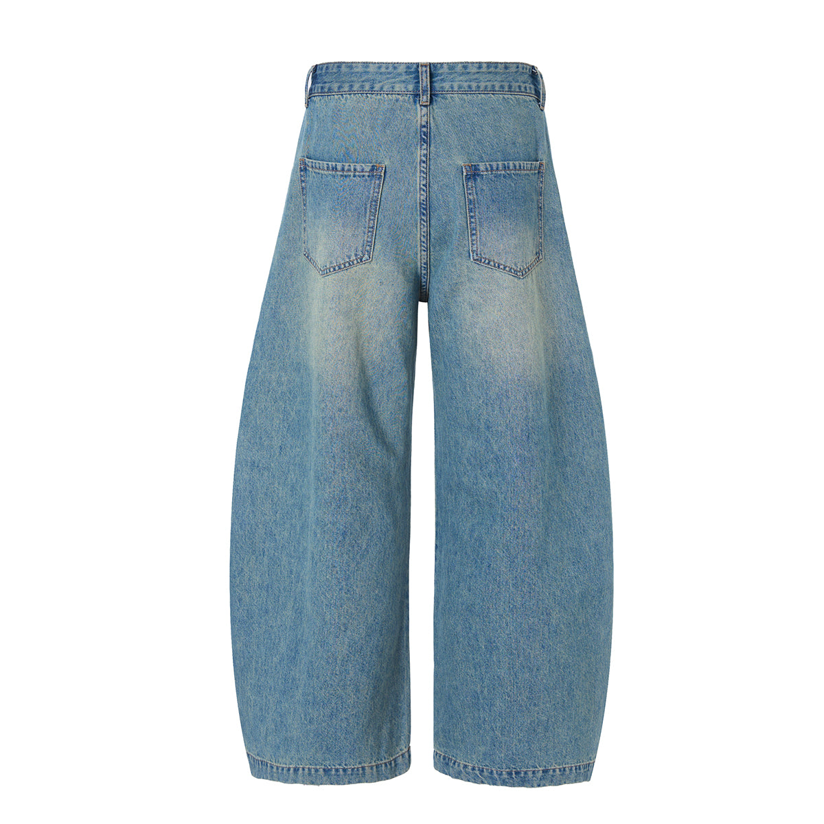 Vintage Washed Wide Leg Pleated Relaxed Jeans